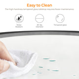 Yaheetech 36" Round Glass Coffee Table, Black Circle Coffee Table Center Table with Glass Top, Small Coffee Table for Living Room, Office & Apartment Yaheetech