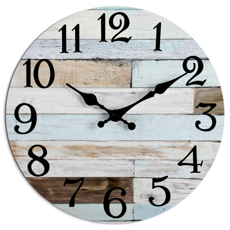 KECYET Wall Clock - 10 Inch Silent Non-Ticking Wall Clocks Battery Operated Coastal Country Style Decorative for Living Room, Kitchen, Home,Bathroom, Bedroom, Laundry Room KECYET