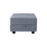 HONBAY Square Ottoman Module for Modular Sectional Sofa, Storage Ottoman Footrest and Seat Cube, Bluish Grey HONBAY