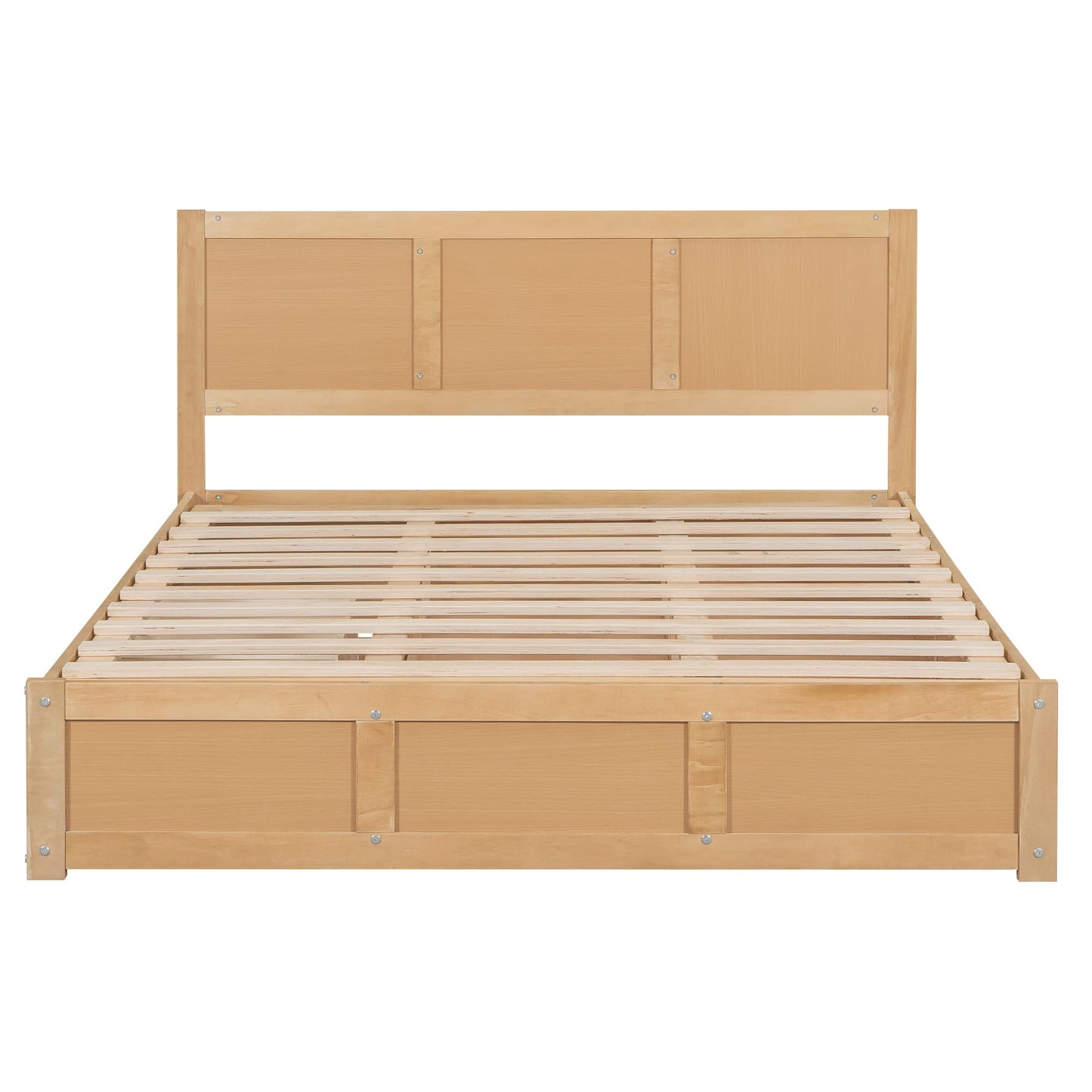 Harper & Bright Designs Natural Queen Lift Up Storage Bed with 2 Drawers - WoodArtSupply