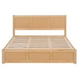 Harper & Bright Designs Natural Queen Lift Up Storage Bed with 2 Drawers Harper & Bright Designs