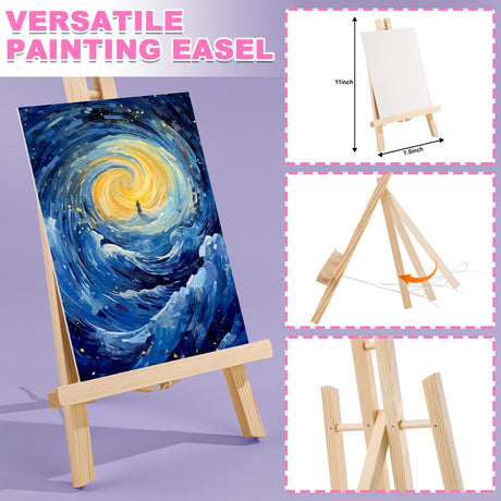 ESRICH 77PCS Professional Painting Set, Acrylic Paint, Watercolor Paint, with 1 Wood Easel, 48Colors, Brushes, Canvases, Painting Supplies Kit for Kids,Students, Artists and Beginner ESRICH