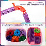 Tldcdte Weaving Loom for Kids and Adults,Potholder Loom Kit with 240 Colorful Loops,2-in-1 Weaving Loom Kit Toys for Kids with Transparent Bow Tote Box,Ideal Gifts for Girls Ages 5 6 7 8-12 13 Tldcdte