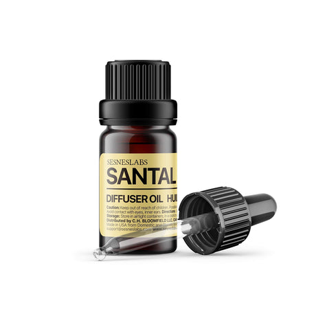 sesneslabs Santal Diffuser Oil, Niche Scent, Amber Coco Vanilla Cedar Sandalwood Musk Essential Oils Blend for Ultrasonic Diffuser Scent Projects(.33 oz/10 ml) sesneslabs