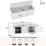 HOMEFORT 41.3" Shoe Bench with Lift Top Storage, Entryway Storage Bench with Cushioned Seat, Wooden End of Bed Bench, Shoe Cabinet Bench with Hidden Storage Space, for Bedroom, Hallway,White HOMEFORT