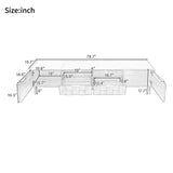 Merax Modern Wood TV Stand Consoles for Living Room, Mid-Century Solid Wood Entertainment Center with Storage Cabinets, Practical Media Console for TVs Up to 85'', Dark Brwon Merax