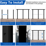Zylorix 36" One-Stop Black T304 Cable Railing Posts Kit(Flexible DIY), Include 4Pack Level Drilled Line Posts, 177ft 1/8" Wire Rope, Complete Cable Railing System DIY Kit with Cutter(No Handrail) Zylorix