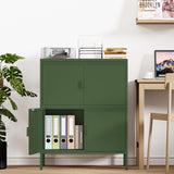 YAUWOH Metal Locker Storage Cabinet with 4 Doors and 3 Shelves，39.96" Tall Steel Office Storage Cabinet for Office,Home,Garage,Gym,School YAUWOH