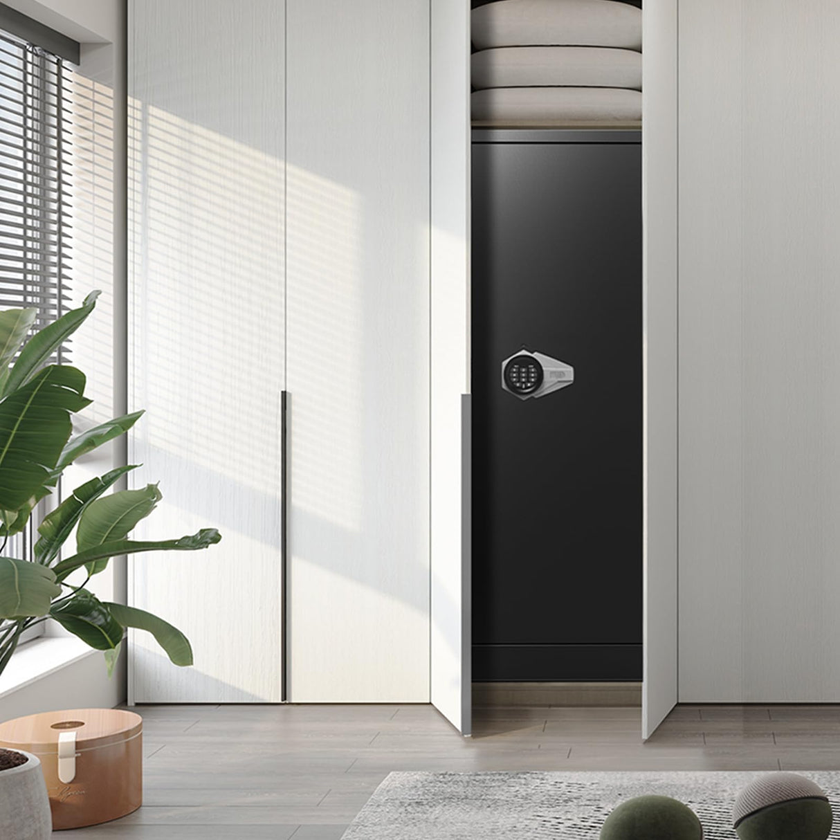 Marcree 8-10 Gun Safe for Rifles and Pistols, Gun Cabinets for Rifles and Shotguns, Long Gun Safe for Home Rifle and Pistols with Dual Alarm & Mute Mode, Gun Cabinet with Quick Access and Gun Rack Marcree