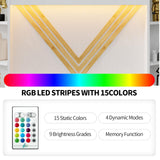 VOWNER 39.3" H Modern Reception Desk with LED Lighting, Office Counter with Display Cabinet, Secretary Desk with Power Outlets – Front Desk for Salon, Lobby (55.1" W x 21.2" D x 39.3" H) (White) VOWNER