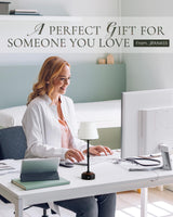 HANASS Cordless LED Table Lamp, Black Desk Lamp with Solid Wood Base, Patio Table Lamp Built-in Rechargeable Battery, 3-Level Brightness Dimmable,Wireless Bedside Night Lamp MT2315 HANASS