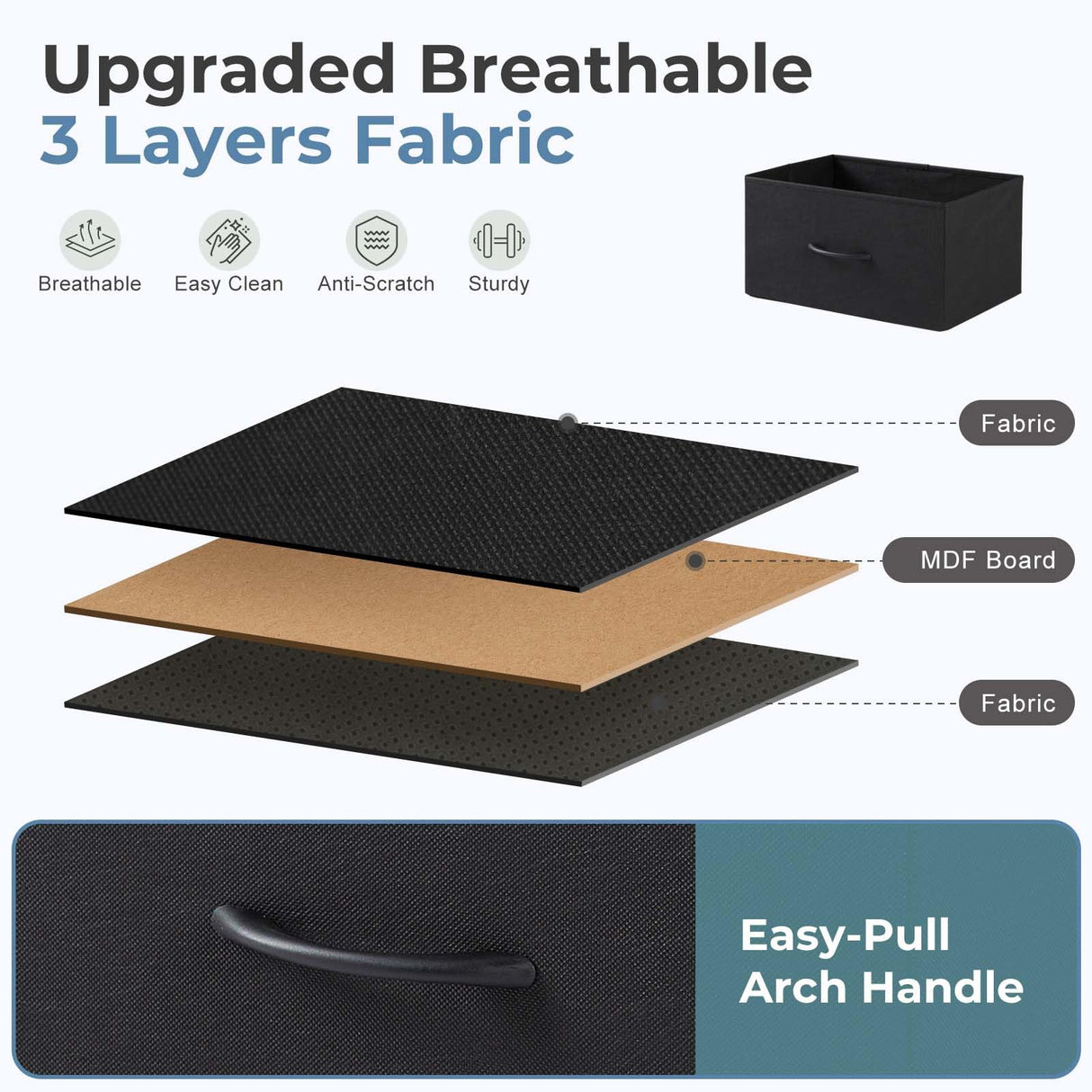 Night Stand Set of 2, Wide NightStands with 2 Drawers, Mid Century Small Nightstand with Adjustable Feets, Portable Bedside Table Set for Living Room, Entryway, Bed Room, Black (2PCS) WoodArtSupply