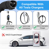 HUSTIAN Tesla Charger Extension Cable Compatible with Tesla Model X/Y/3/S, 20ft EV Charging Extension Cable 110-240V 48A Tesla EV Charger Extension Cords HUSTIAN