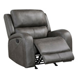 Lexicon Rocker Recliner Chair, Reclining Rocking Chair, Home Theater Reclining Seat, Manual Recliner Seat for Living Room, Nursery, Bedroom, Office, Apartment, Grey Lexicon