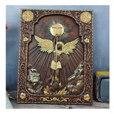 QIADGE Archangel Michael Sculpture Wall Hanging Wooden Carved Home Decor Plaque Personalized Crafts Christian Gift Idea (10 * 8 in) QIADGE