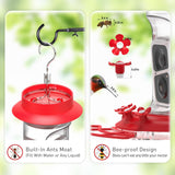 Soliom Humbirdy-Hummingbird Feeder Camera with Ant Moat,Bee Proof,AI Identify Bird Species,Bird Watching Camera with 3 Feeding Ports,Live SOLIOM