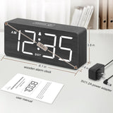 DreamSky Wooden Digital Alarm Clock for Bedroom - Desk Clocks for Living Room with Large Numbers, Dimmer, USB Port, Loud Alarm for Heavy Sleepers with Volume Control, DST, Wood Decor DreamSky