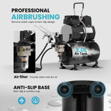 VIVOHOME Airbrush Kit with Professional Air Compressor with 3L Tank, Quiet Airbrushing Paint System with 3 Dual Action Air Brush Gun, Gravity and Siphon Feed, Holder, Cleaning Brush, 2 Cup VIVOHOME