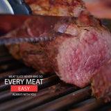 BEHNKE Professional Cordless Rechargeable Electric Knife with 4 Serrated Blades and Safety Lock Trigger Release, Perfect for Carving Meats, Poultry, Bread – Black BEHNKE