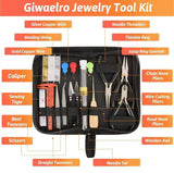 Giwaelro Jewelry Making Kit for Adults, Jewelry Making Supplies with Pliers, Wires, Findings, Necklace Chains, Magnifier and Storage Bag Giwaelro