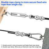 BLIKA Globe String Light Suspension Kit, Outdoor Light Guide Wire, 170FT Coated Stainless Steel 304 Rope, String Light Hanging Kits BLIKA