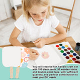 LOTMER 150 Pcs Church Fans Handheld Set, 100 Sheet Double Sided Paper Church Fans with 50 Pcs Wavy Wooden Sticks, Double Sided Paper Church Fans for DIY Crafting Painting (6.5X7.25in) LOTMER