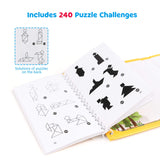 Vanmor Travel Tangram Puzzle - 3 Sets of Magnetic Tangram with 240 Solution - Montessori Shape Pattern Blocks Jigsaw Road Trip Games IQ Book Educational Toy Brain Teaser Gift for Kids Adults Challenge Vanmor