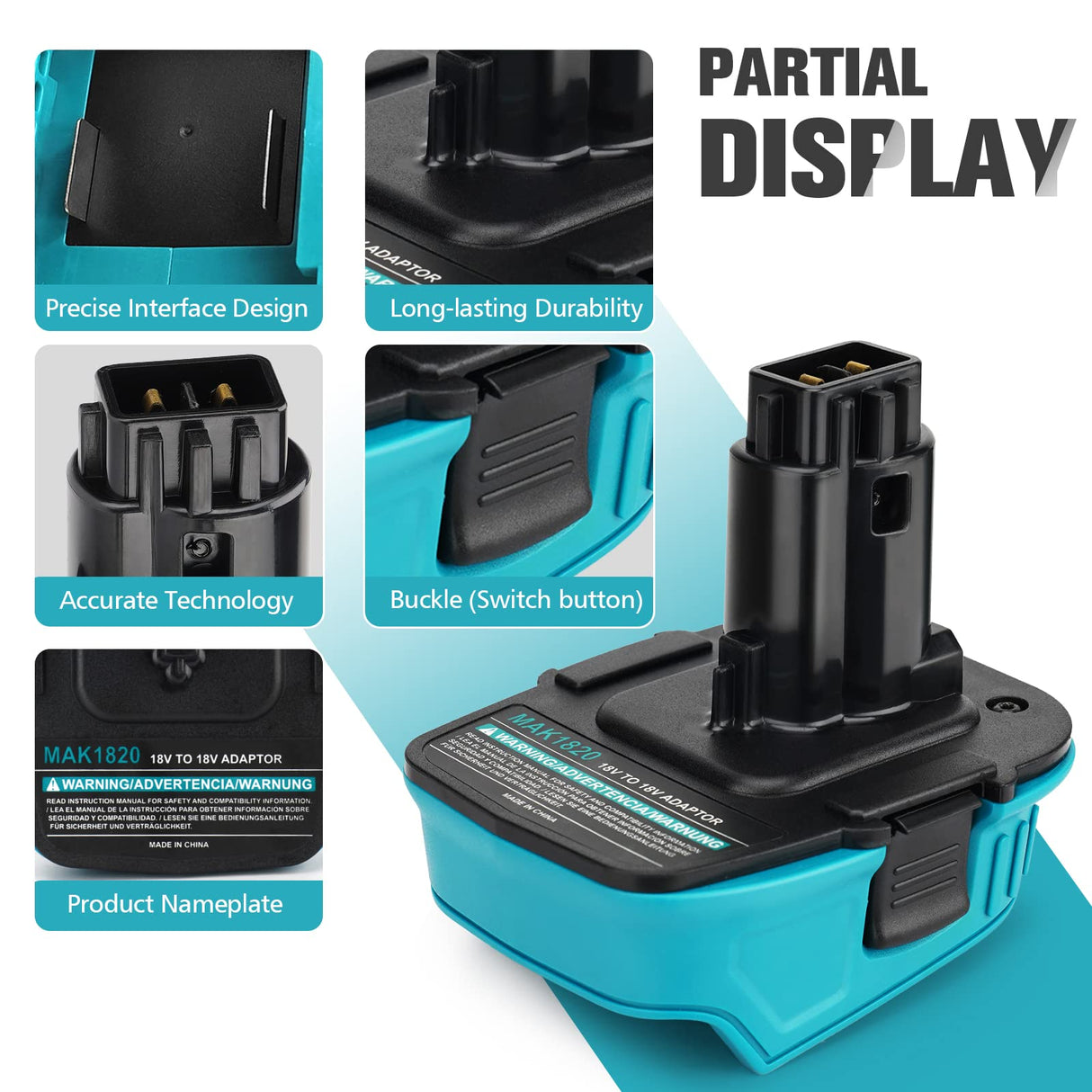Battery Adapter for Makita DCA1820 18V Compatible with Makita Lithium Battery Convert for DeWalt CA1820 18V DC9180 DC9096 Tool Use Ecarke
