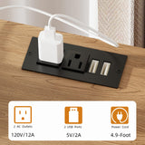 Rovaurx 21.7" Wide Fluted Nightstand with Charging Station, Mid Century Bedside Table with 3 Drawers, Oversized End Table for Bedroom, Curved Profile Design, Natural RCTG115ME Rovaurx