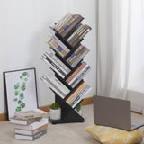 ruboka 8 Tier Tree Bookshelf,8 Shelf Floor Standing Bookcase Display for CDs/Magazine/Books, Retro Bookshelf for Bedroom, Living Room, Office,Balcony,Book Organizer Storage Shelves ruboka