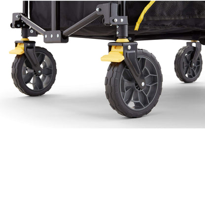 Gorilla Carts Foldable Wagon, Heavy Duty Collapsible Cart with Wheels, 7 Cu Ft, Black