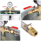 Yescom 3 Gallon Stainless Steel Vacuum Chamber Tempered Glass Lid kit for Essential Oils Silicone Mold Defoaming DIY Yescom