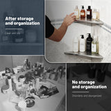 BWE 10" Shower Corner Shelf, 304 Stainless Steel Shower Shelves, Slot Design Corner Shower Shelf, Recessed Bathroom Storage Organizer for Tiled Wall,No Drilling Need, Brushed Nickel 2 Pack BWE