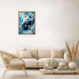 MEIYUDA Panda Diamond Painting Kits for Adults, 5D Flowers Panda Diamond Art Kits for Beginners, DIY Gem Art Crystal Painting for Home Wall Decor and Present 12x16inch MEIYUDA