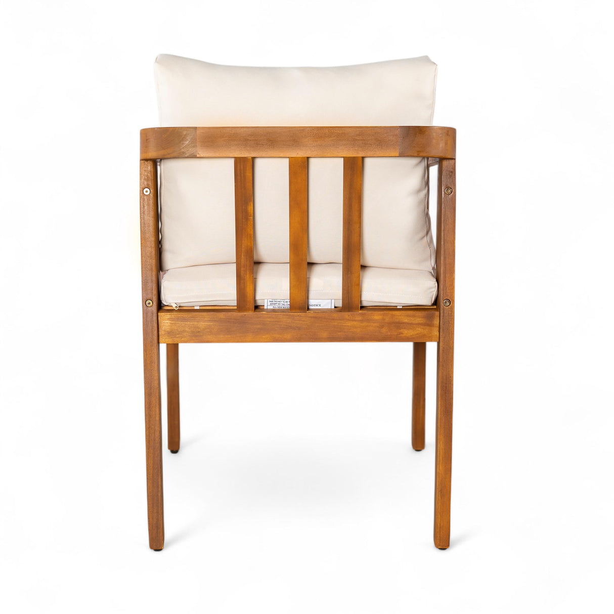 Christopher Knight Home Lucid Set of 2 Outdoor Dining Chair, Acacia Wood Frame Dining Chairs, Accent Chair Set with Comfortable Cushions, Patio Armchair for Backyard Poolside Garden, Natural + Beige Christopher Knight Home