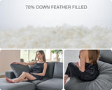 PaPaJet Modular Sectional Sofa, 114 Inches Oversized Down Filled Sectional Sofa, 4 Seats L Shaped Cloud Couch with Chaise, Ottoman, Comfy Sofa for Living Room, Grey Linen Couch Set PaPaJet