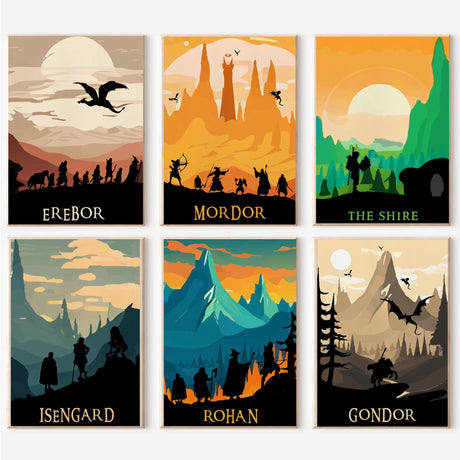 6 Packs Ring Art Paint by Numbers Kit for Adults,DIY Watercolor Oil Painting by Numbers Kits on Canvas,Abstract Landscape Adult Paint by Number Kits Drawing Paintwork for Home Decor 7.8x11.8inch Yijingtop