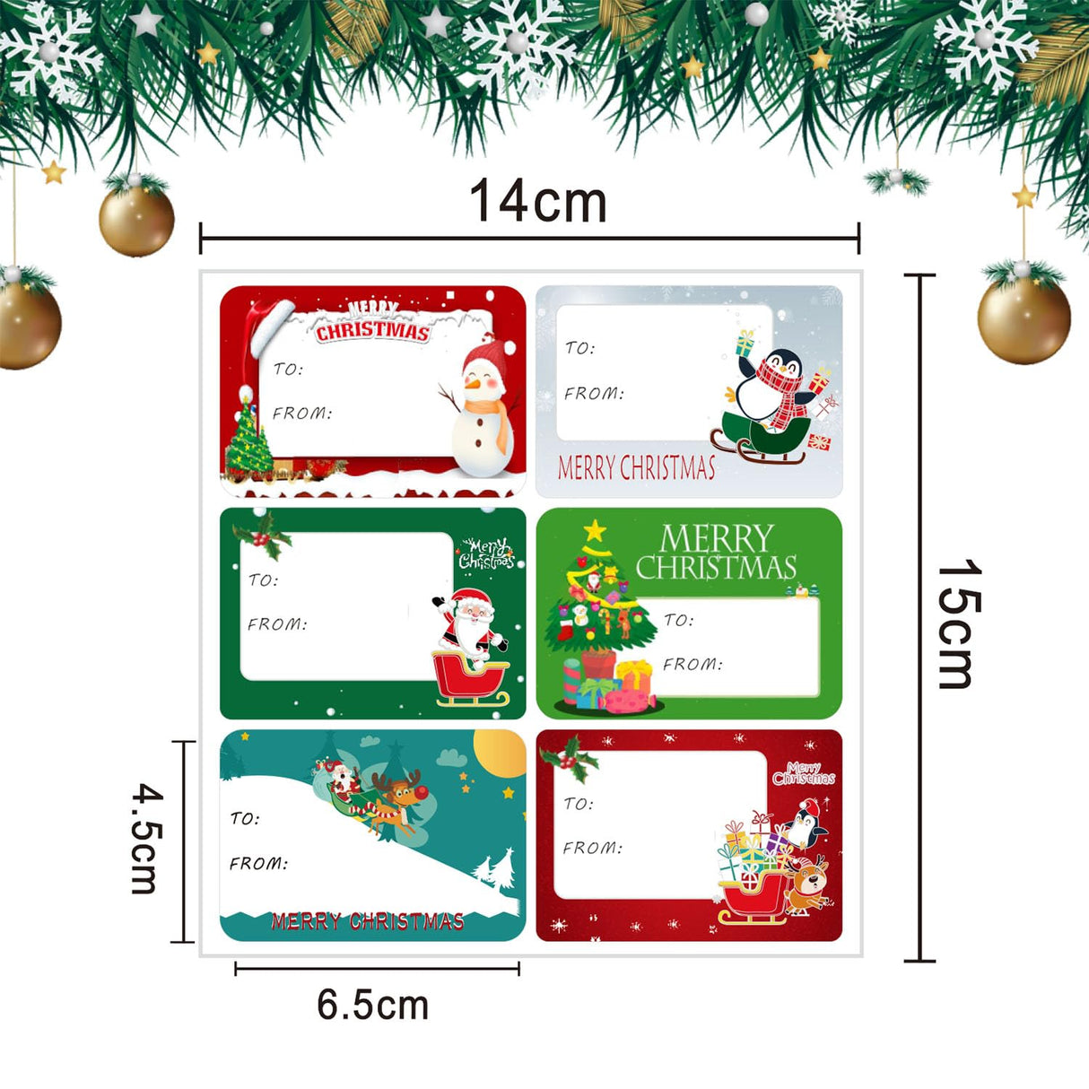 120 PCS Christmas Tags Stickers, Merry Xmas Gift Tags & Labels Christmas Stickers Labels Jxuane