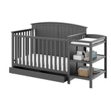 Storkcraft Steveston 5-in-1 Convertible Crib and Changer with Drawer (Gray) – GREENGUARD Gold Certified, Crib and Changing Table Combo with Drawer, Converts to Toddler Bed, Daybed and Full-Size Bed Storkcraft