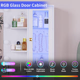 Vanity Desk with Mirror and Lights, White Makeup Vanity with 5 Drawers Hidden Jewelry Organizer& LED Glass Cabinet,3 Lights Mode and Brightness Adjusted,Vanity Mirror with Lights Desk and Chair HUANLEGO