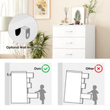 TTVIEW 5 Drawer Dresser Chest, Freestanding Dresser Storage Tower with Metal Handles, White Storage Cabinet for Living Room, Kitchen, Entryway, White… TTVIEW