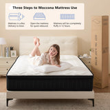 King Mattress 14 Inch Hybrid Mattress King with Memory Foam - Mattress in a Box with Individual Pocket Spring - Medium Firm Mattress Sleep Support Pressure Relief CertiPUR-US Certified 14 Inch King Moccona