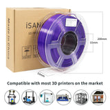 iSANMATE 3D Printer Filament, PLA Filament 1.75mm Dual Color Filament, Shiny Silk PLA Coextruded Filament, 3D Printing Filament Magic PLA, 1 kg/Spool (Black+Purple) iSANMATE