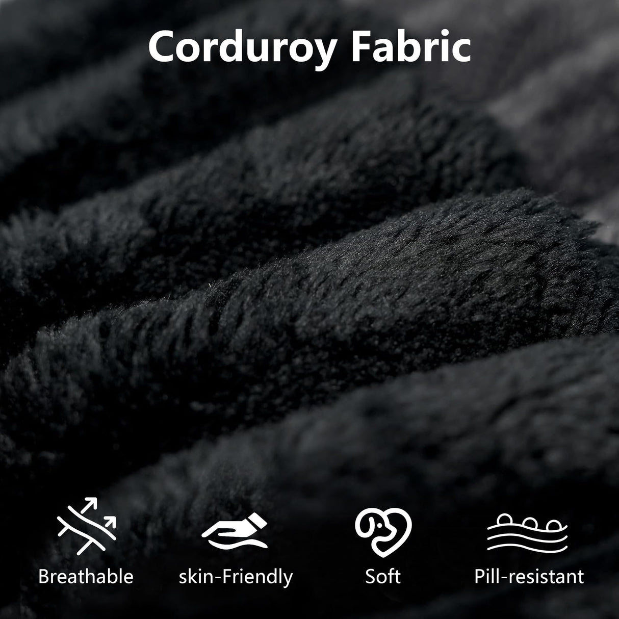 KIVENJAJA 63.04" Cloud Boneless Loveseat Sofa in a Box, Corduroy Compressed Sofa with 2 Pillows, 2 Seater Couch, Modern Comfy Boneless Couch for Living Room, Bedroom, Apartment, Black KIVENJAJA