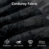 KIVENJAJA 63.04" Cloud Boneless Loveseat Sofa in a Box, Corduroy Compressed Sofa with 2 Pillows, 2 Seater Couch, Modern Comfy Boneless Couch for Living Room, Bedroom, Apartment, Black KIVENJAJA