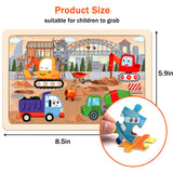 Puzzles for Kids Ages 4-6,24 Pieces Wooden Puzzles for Toddlers Ages 3-5 4-8 3 4 5 6 3-4 Year Olds.4 Pack Car Puzzle Set Children Jigsaw Puzzles for Boys and Girls Educational Learning Toys DQRRZ