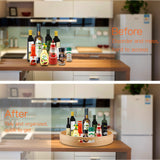 Lazy Susan Organizer 14 inch, Bamboo Lazy Susan for Table, Kitchen Turntable Organizer with Double Handles, Round Wood Rotating Turntable Spice Organizer for Countertop Cabinet or Pantry WEIFUTCH