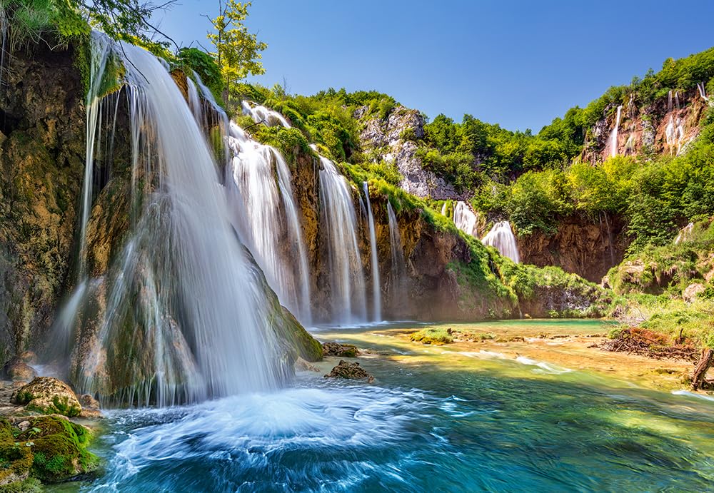 CASTORLAND 1000 Piece Jigsaw Puzzles, Land of The Falling Lakes, National Park, Pure Nature, River Puzzle, Adult Puzzle, Castorland C-104185-2 Castorland