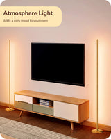 EDISHINE LED Corner Floor Lamp, Modern Slim Dimmable Light, Adjustable Height, 57.5" Minimalist Tall Lamp for Living Room, Bedroom, Office, 3000K Warm White Light (Gold) EDISHINE