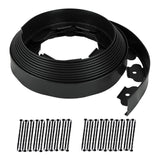 Hugeleaf Landscape Edging 2 Inch Tall, 40 Feet Garden Edging Border with 40 Pcs Stakes, No Dig Landscape Edging Plastic Paver Edging for Landscaping, Lawn, Flower Beds(Black) H HUGELEAF